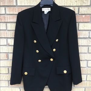 Christian Dior Designer Black Blazer size 10